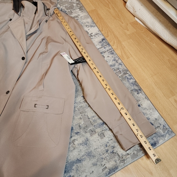 NWT East 5th Removable Liner Tan Trench Coat Women's Size 2X Knee Length JCP - Picture 9 of 16